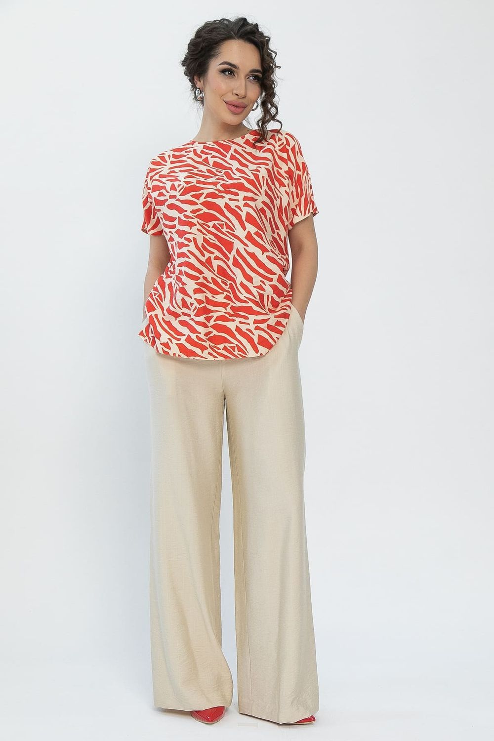 Костюм Яркие планы (бежево-красный) К13591-30М LT Collection