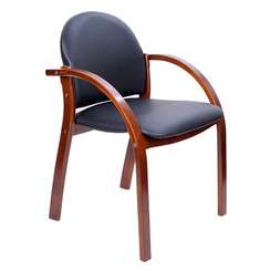 Кресло для посетителей Juno экокожа черная