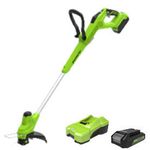 Аккумуляторный триммер Greenworks G24LT28K2, 24v, (2107107UB), 28 см, АКБ 4 А·ч и ЗУ