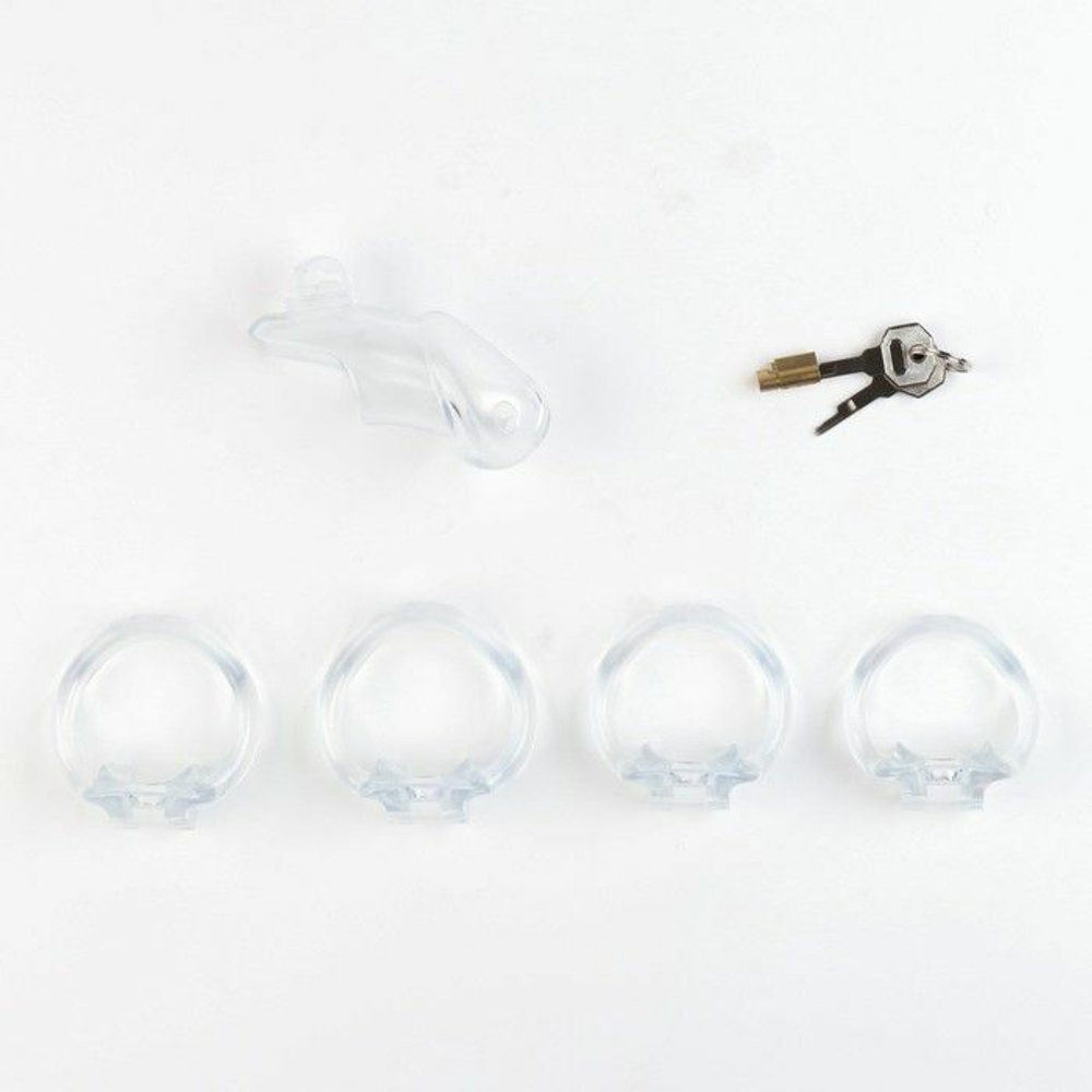 Прозрачный мужской пояс верности «Оки-Чпоки» (Цвет: прозрачный)