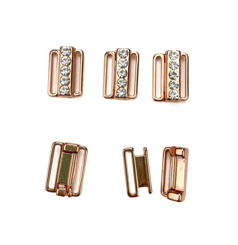 Застежка металл розовое золото 15 мм