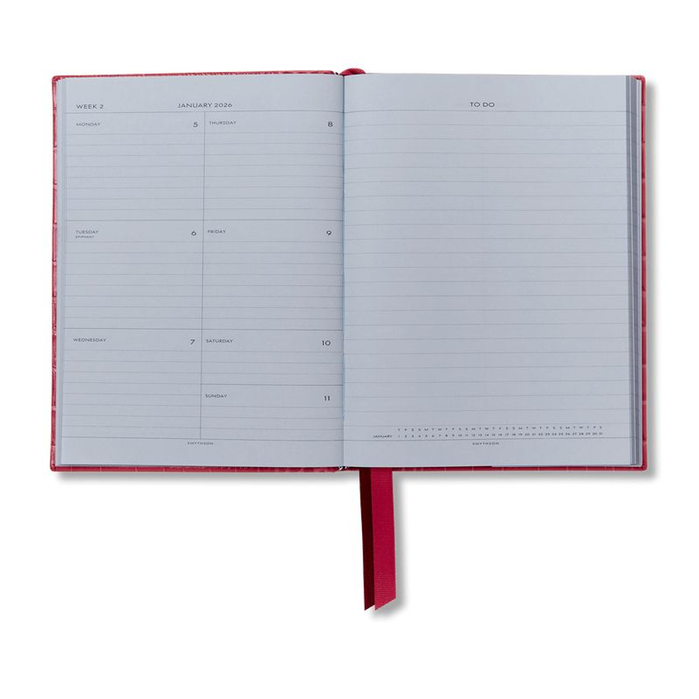 Smythson Ежедневник 2026 Soho Weekly Diary in Mara, Lilac