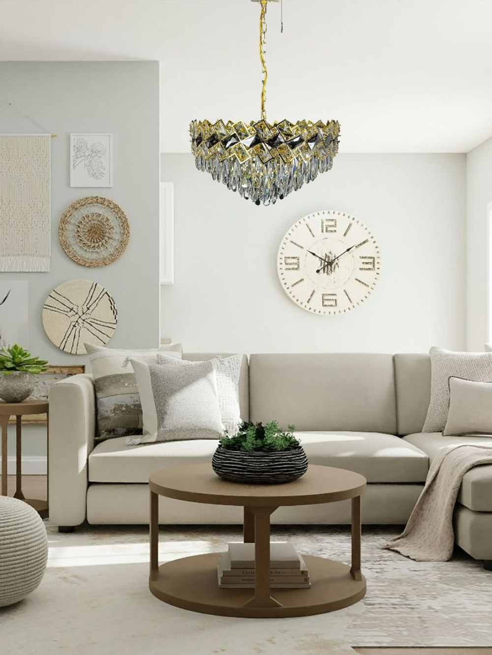 Люстра подвесная Lanbos, 11 ламп Е14, до 440 Вт, до 25 кв м, золотая