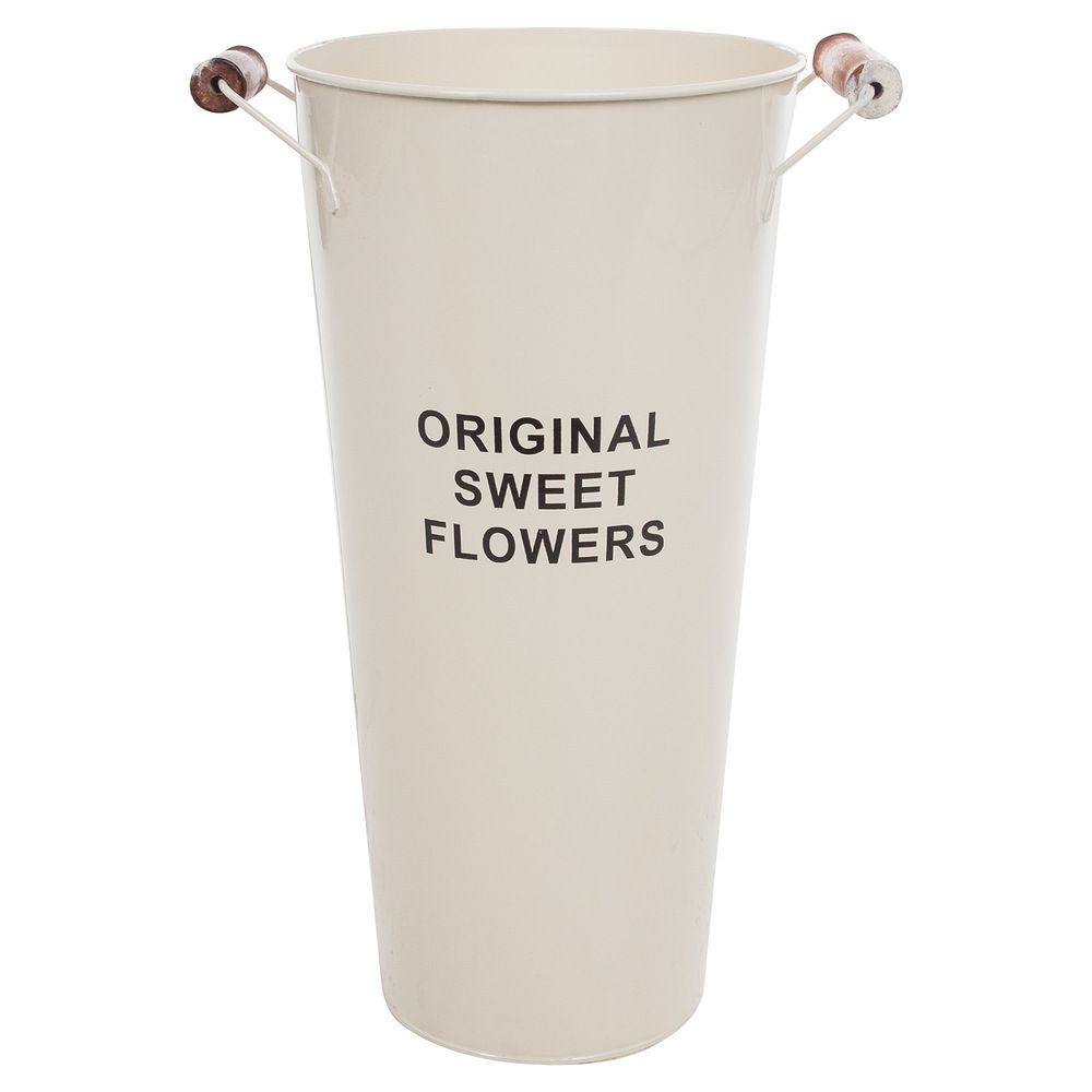 Вазон "Original sweet flowers" (цинк) D20xH40см 7л с ручками (Крем)