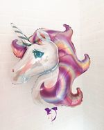 шар единорог голова сиреневый