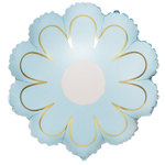 Шар Фольгированный Цветок Ромашка голубая с золотом (Голубой)