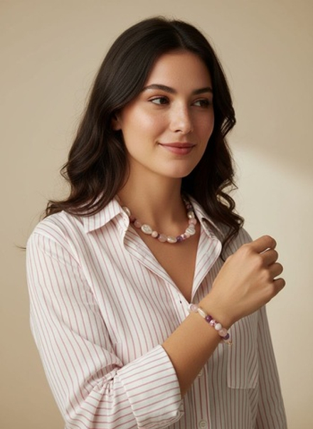 Браслет Майя из жемчуга и камней