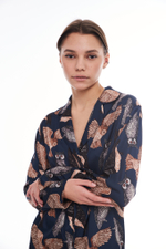 Шелковая блуза с совами