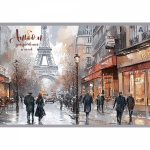 Альбом для рисования А4 40л., Alingar, на скрепке, мелованный картон (стандарт), 100 г/м2, "Акварельный город", 2 дизайна в пленке т/у