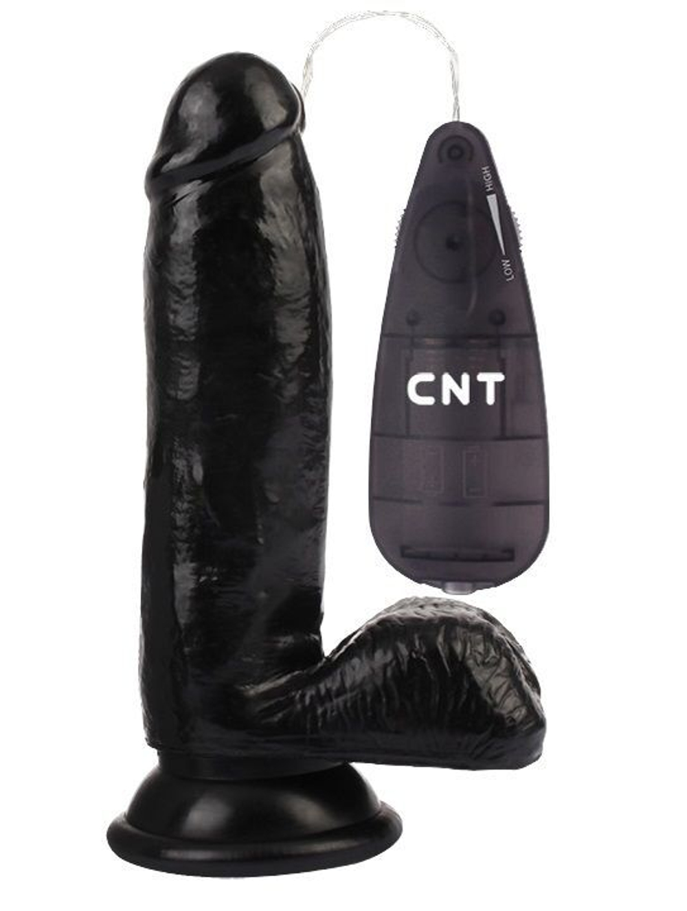 Черный реалистичный вибратор 6.7 Stud Realistic Dildo - 17,5 см. (Цвет: черный)