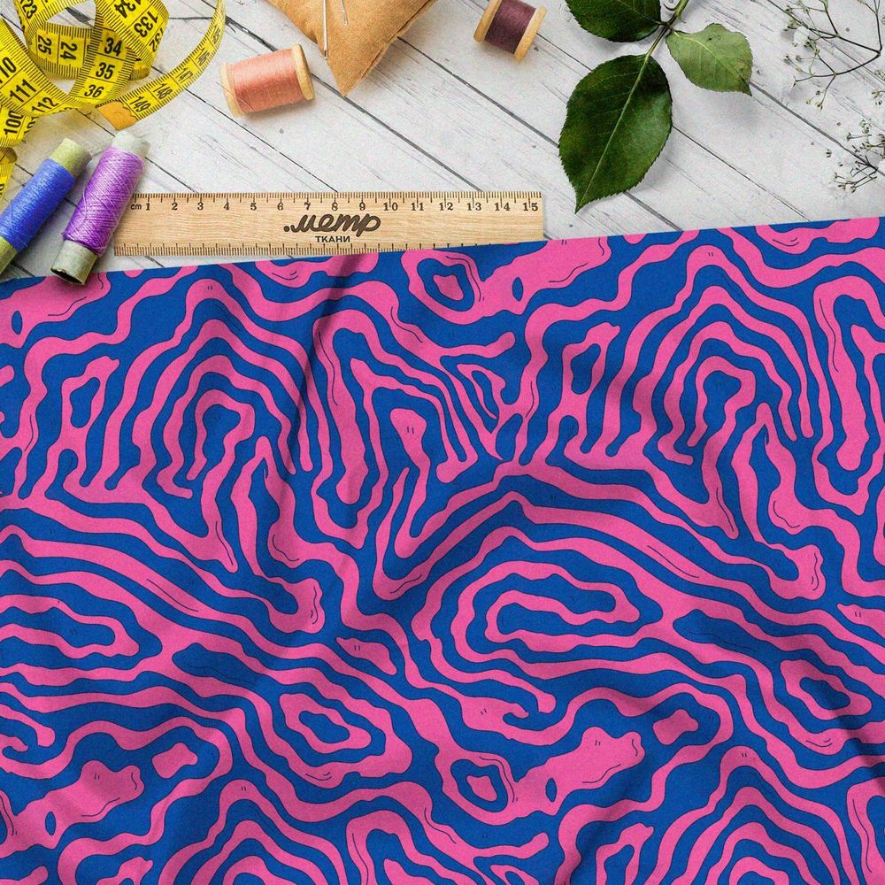 Ткань премиум бифлекс красочный лабиринт