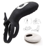 Эрекционное кольцо с вибрацией и утяжкой под мошонку на пульте ДУ Secwell Penis Cock Ring for Couples Men SW1005