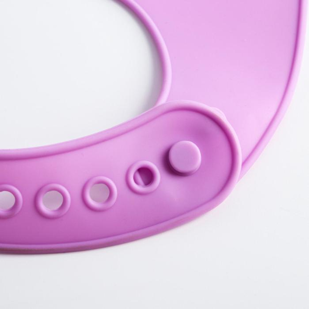 5231414 Нагрудник силиконовый, с карманом «Сова», цвет фиолетовый