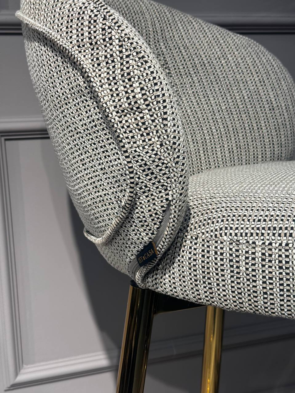 Стул барный Ist Casa Россо, белый крем, золото