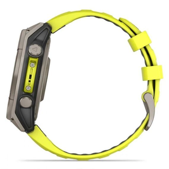 Garmin Fenix 8 47 мм Solar Titanium – сапфир, жёлто-серый ремешок