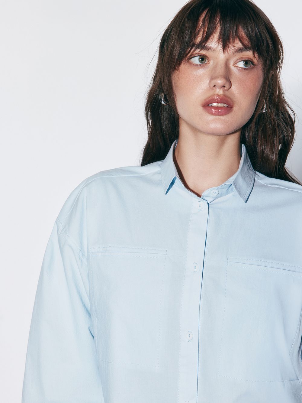 Рубашка из жатого хлопка "Голубая" женская