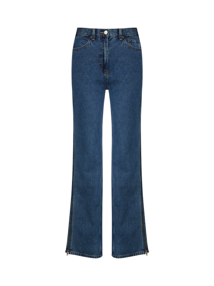 Джинсы на молнии синий