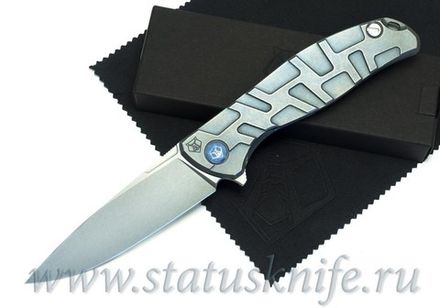 Нож Широгоров Flipper 95 R  T-узор М390 As blue mrbs