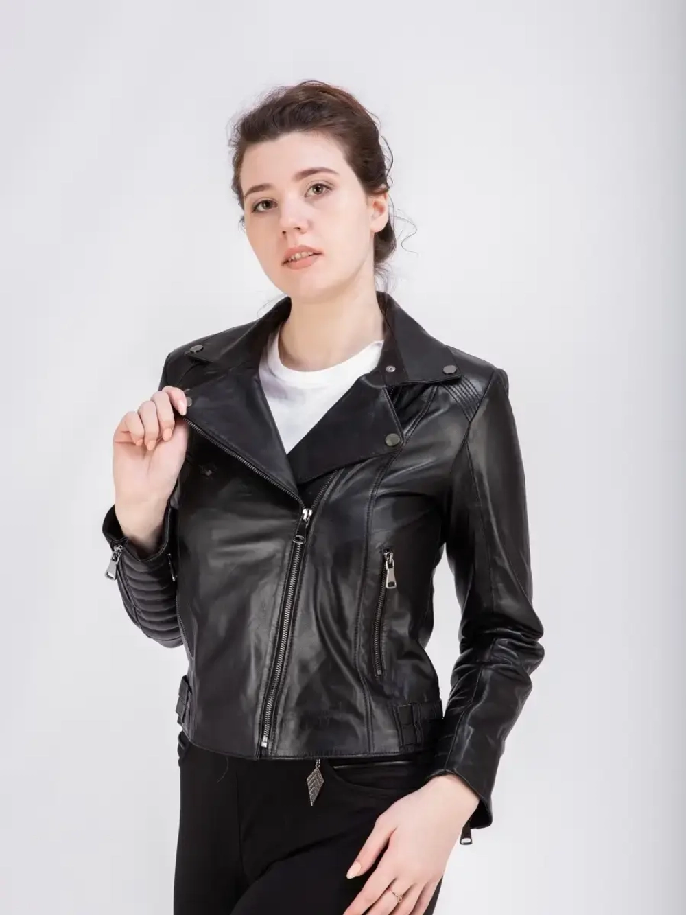 Косуха женская натуральная кожаная