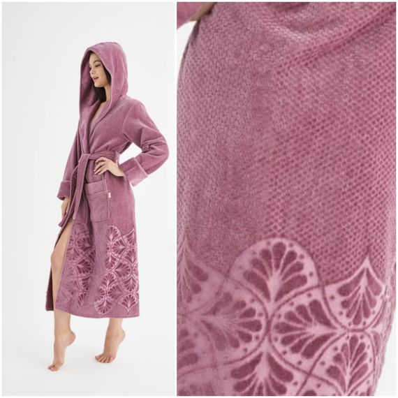 Халат женский махровый с капюшоном 4185  NUSA