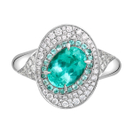 Кольцо с Турмалином Параиба и Бриллиантами, R0146-0/1