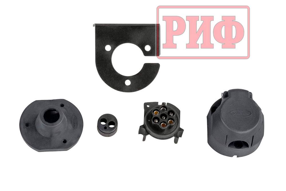 Бампер силовой задний Toyota Land Cruiser 76 2007+ с квадратом под фаркоп и фонарями РИФ