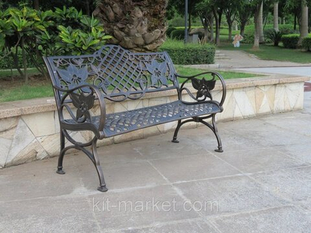 Садовая скамья из литого алюминия Lily