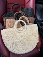 Миди луна молочная рафия