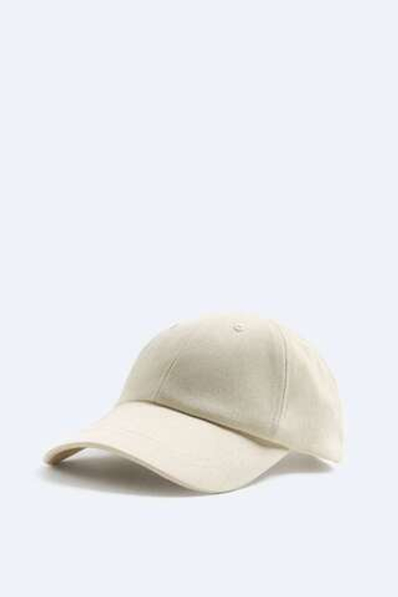 ZARA КЕПКА SOFT С КОРОТКИМ КОЗЫРЬКОМ, ЭКРЮ