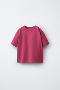 ZARA НАБОР ИЗ ТРЕХ ФУТБОЛОК В ПОЛОСКУ И ОДНОТОННЫХ, РОЗОВЫЙ