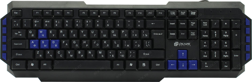 Клавиатура Оклик 750G FROST WAR черный/черный USB Multimedia for gamer (337452)