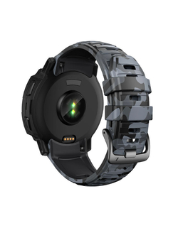 Ремешок 26 мм для Garmin Instinct 2X Solar / Instinct 2X Solar Tactical (Крепление Torch) Камуфляж/Серый
