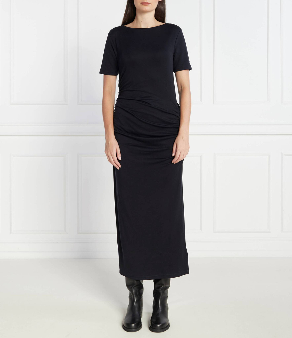 Платье SLASH NK ROUCHED Tommy Hilfiger - черный(WW0WW40289)