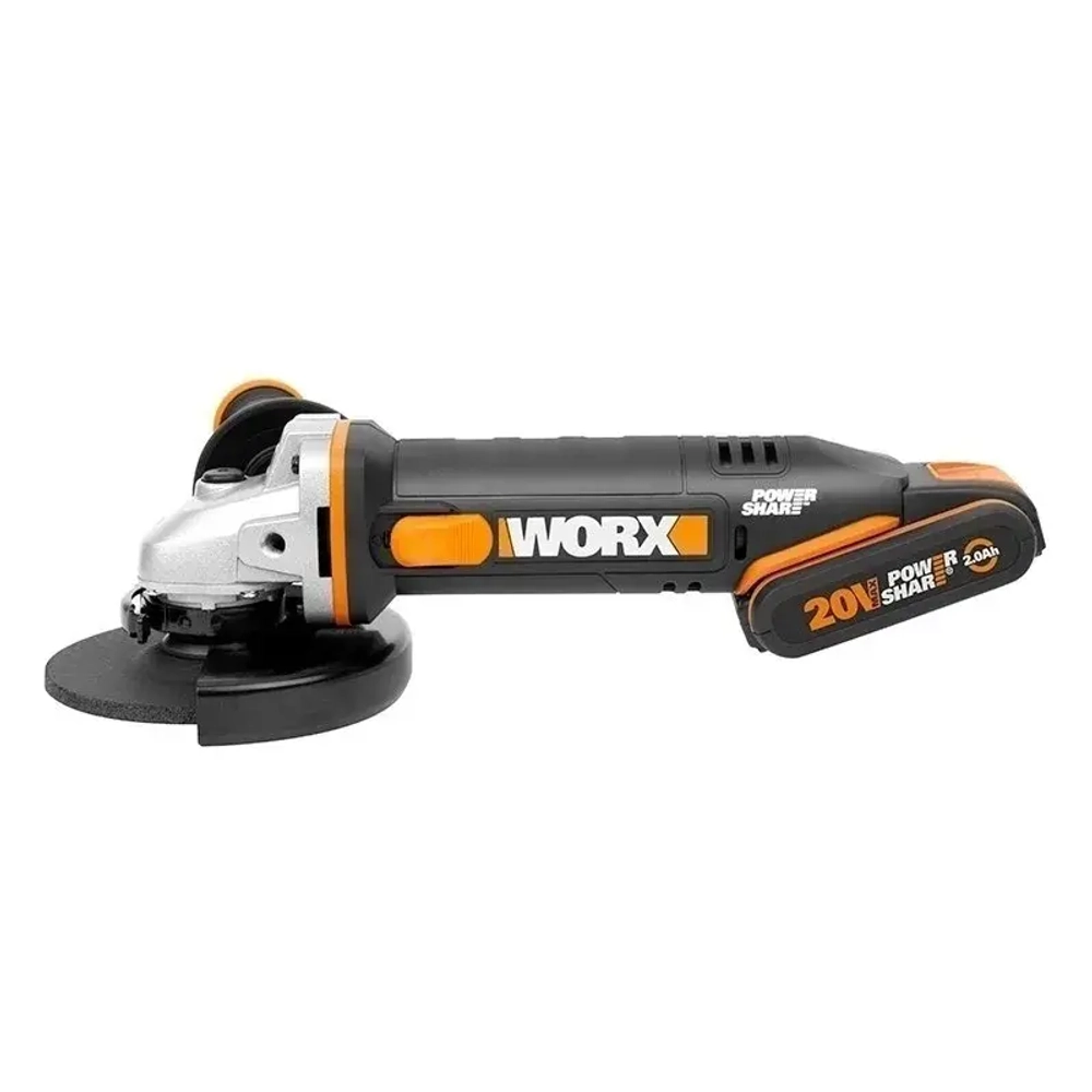 WORX WX803 аккумуляторная угловая шлифмашина (1 x 4 Ач, 1 x 2 Ач, ЗУ)