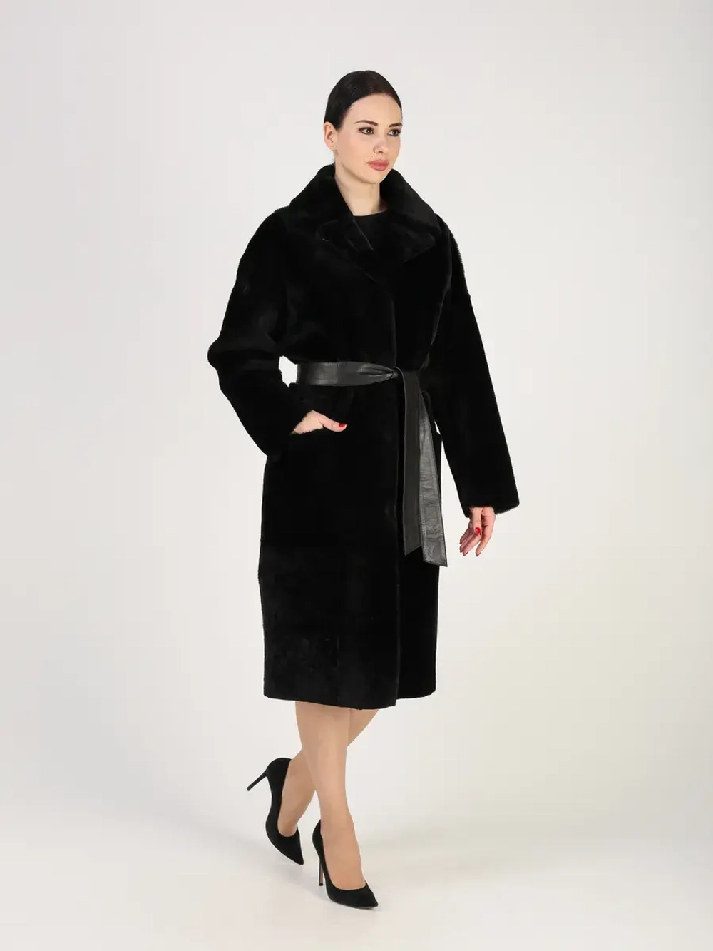 Дубленка зимняя шуба натуральная двухсторонняя оверсайз