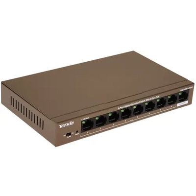 TENDA TEG1109P-8-102W Коммутатор настольный 9-Ports 10/100/1000 Base-T 8-Ports PoE(PoE бюджет 92W)