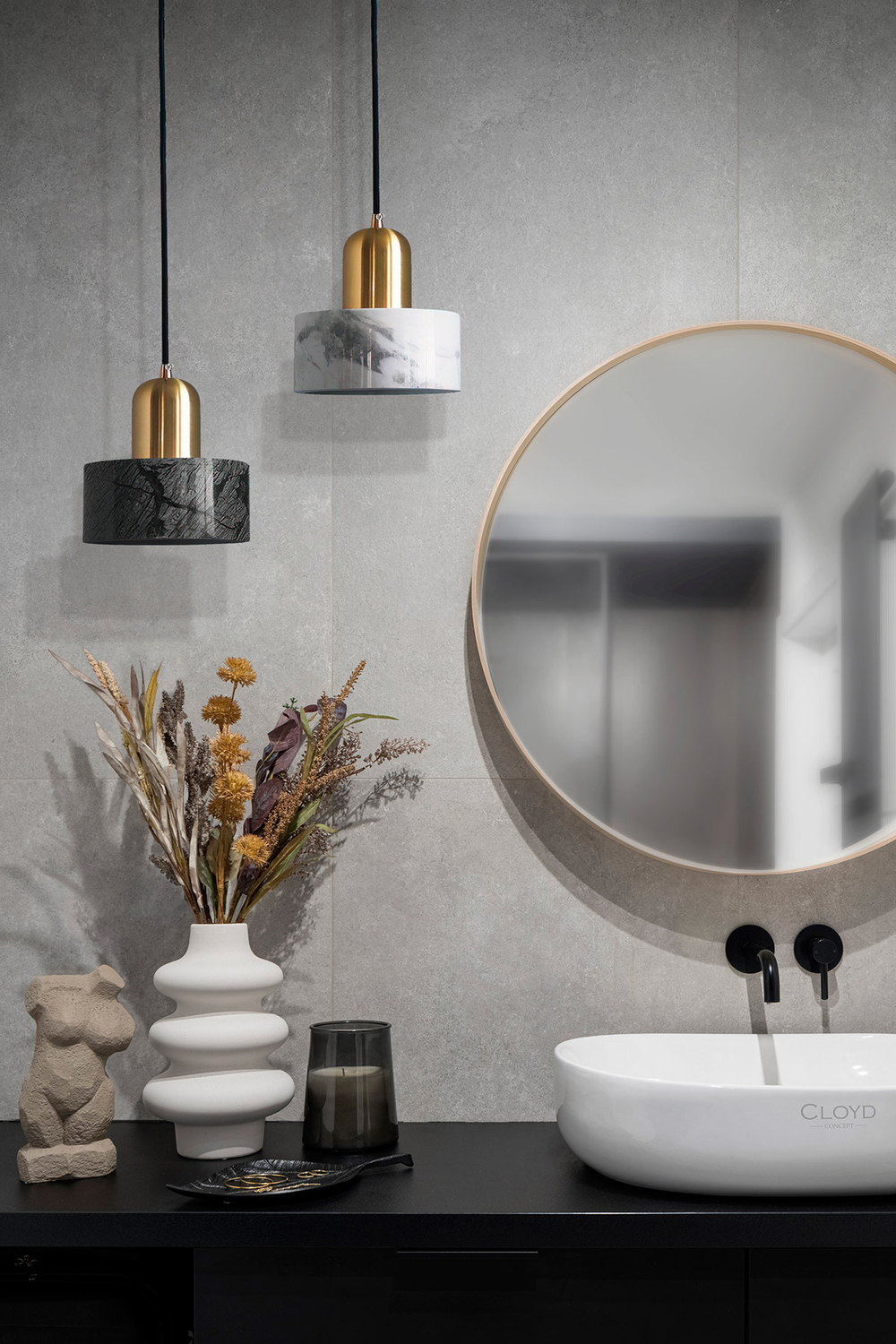 Подвесной светильник Cloyd ANTUAN P1 / Ø15 см - бел.мрамор (арт.10794)