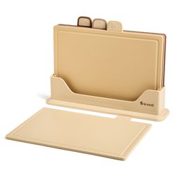 НАБОР AGNESS ИЗ 4 ДОСОК НА ПОДСТАВКЕ, ЦВЕТ: БЕЖЕВЫЙ