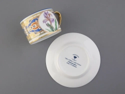 Подарочный набор чашка с блюдцем 250 мл, форма Соло, рисунок Нежный Ирис, арт. 81.32657.00.1