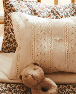 ZARA HOME ДЕТСКИЙ ЧЕХОЛ ДЛЯ ДЕКОРАТИВНОЙ ПОДУШКИ, КРЕМОВЫЙ