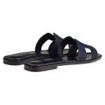 Hermes Oran denim open-toed one-word fashion sandals women's blue, H211242Z 49