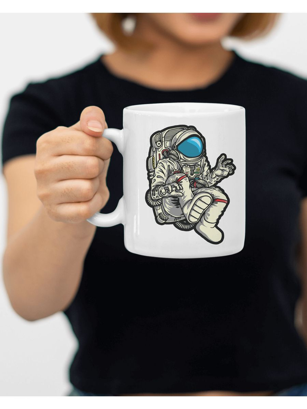 Кружка мем с приколом с принтом для чая кофе Космонавт