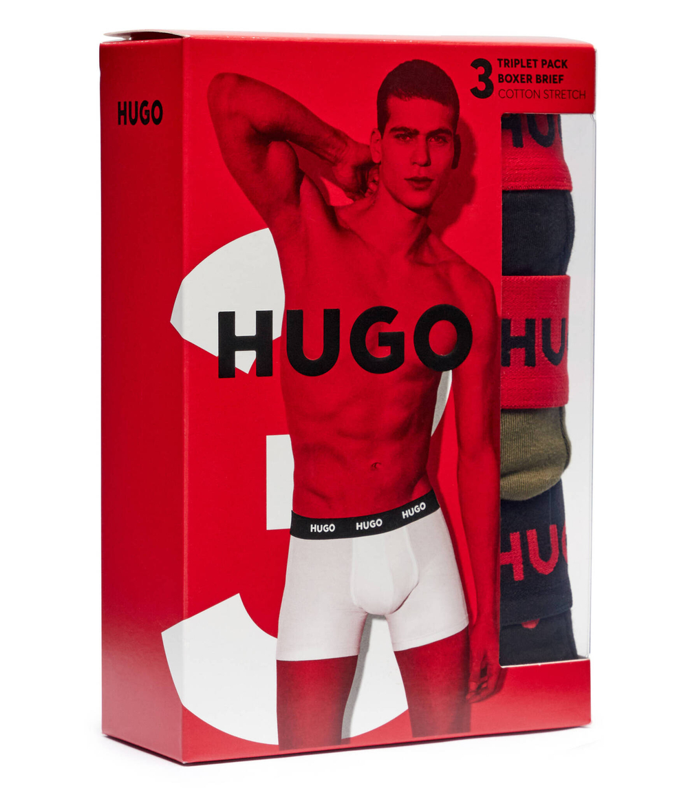 Трусики-боксеры 3шт. Hugo Bodywear - черный(50517887)