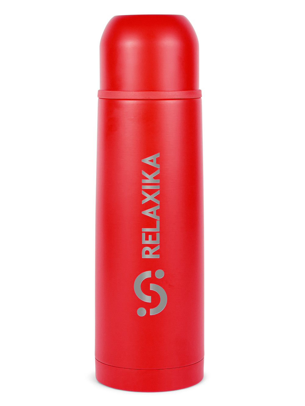 Термос Relaxika 101 (1 литр), красный (стикерпак "Альпинизм")