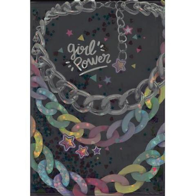 Блокнот А6 56л. клетка "Цепи" обложка с гель наполнением, глиттер, морозостойкий (Центрум)