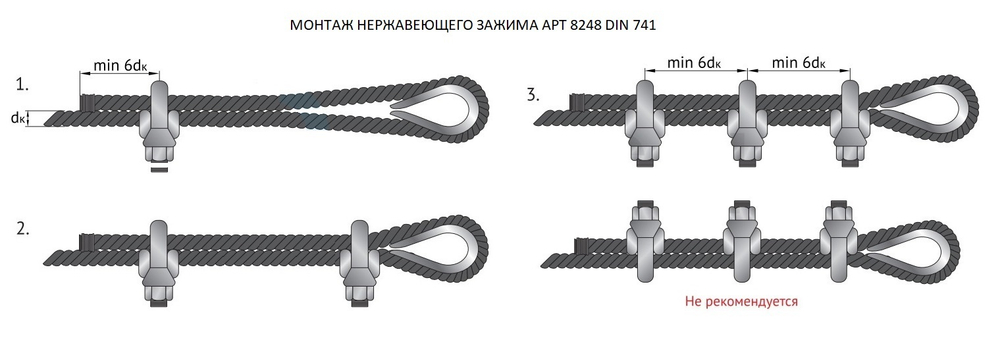 Зажим для троса 4 мм