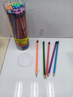 Карандаш ч/г "Triangle" трехгранный с ластиком, 4 цвета микс (Комплект 6шт.)