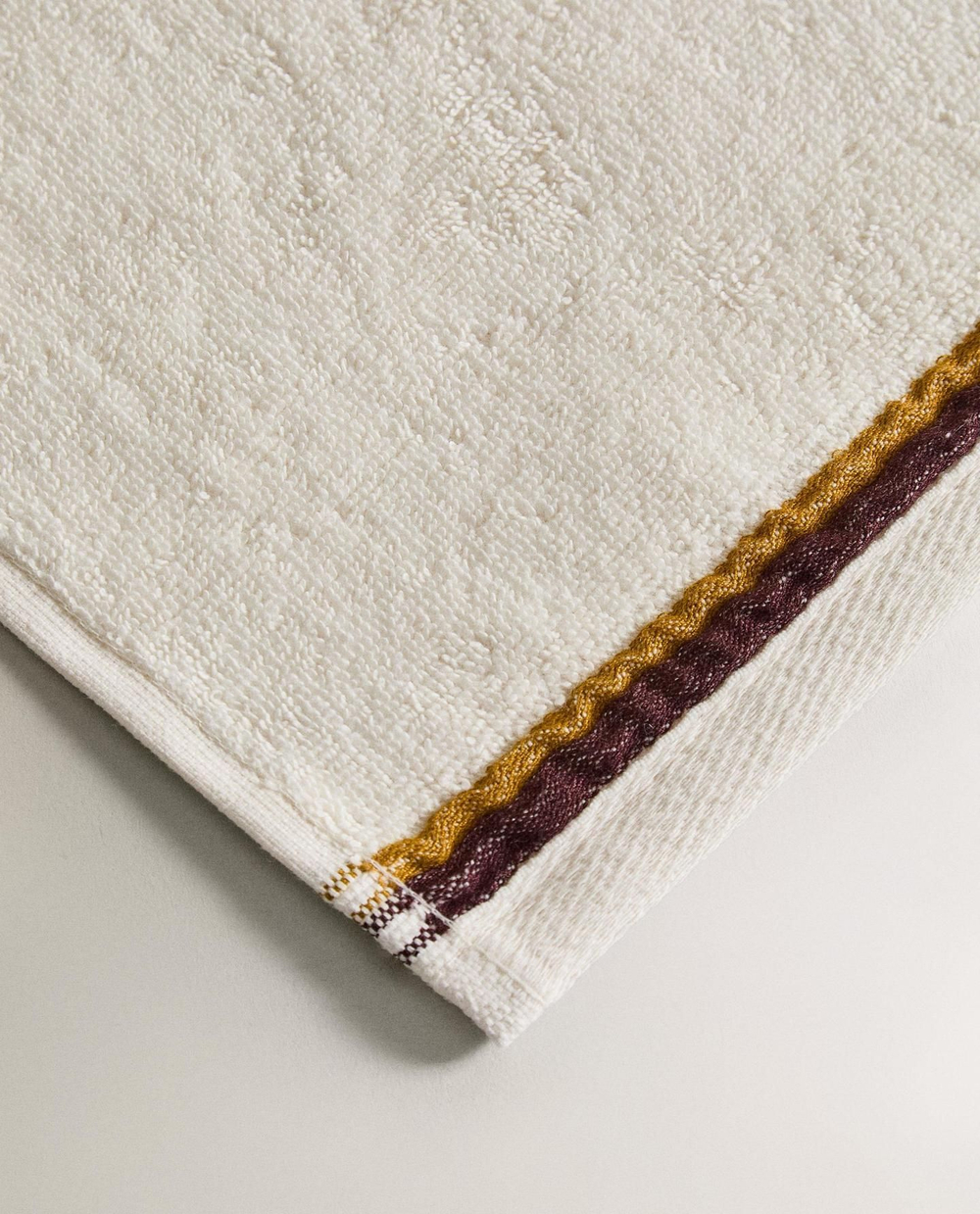 Zara Home - Банное полотенце с двойным подолом, белый, 30х50 см