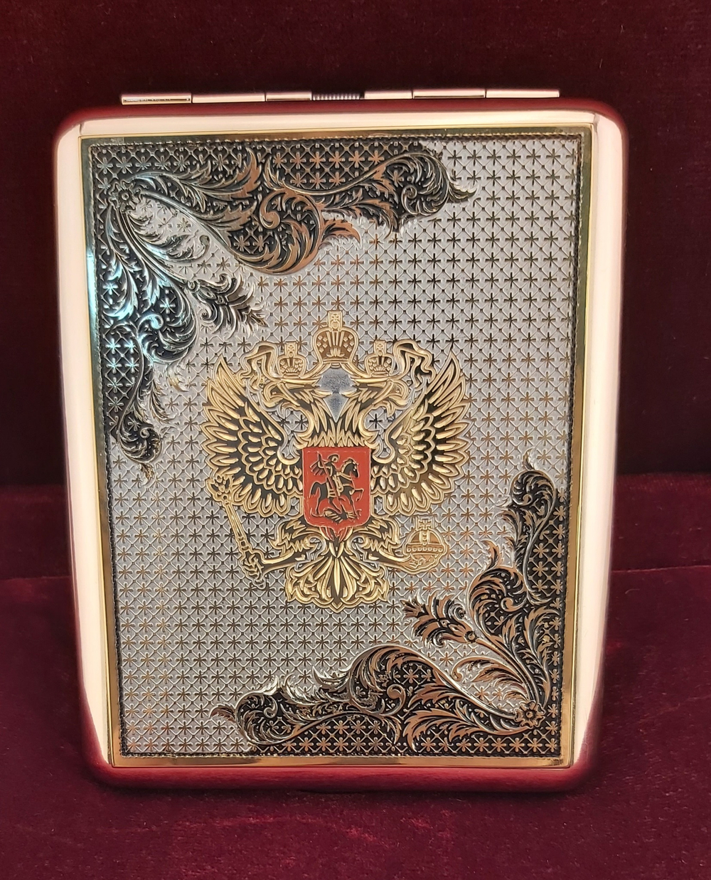 Портсигар "Герб РФ" №2 двусторонний на 20 сигарет