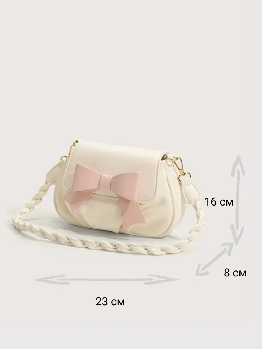 Сумка через плечо багет y2k с бантиком